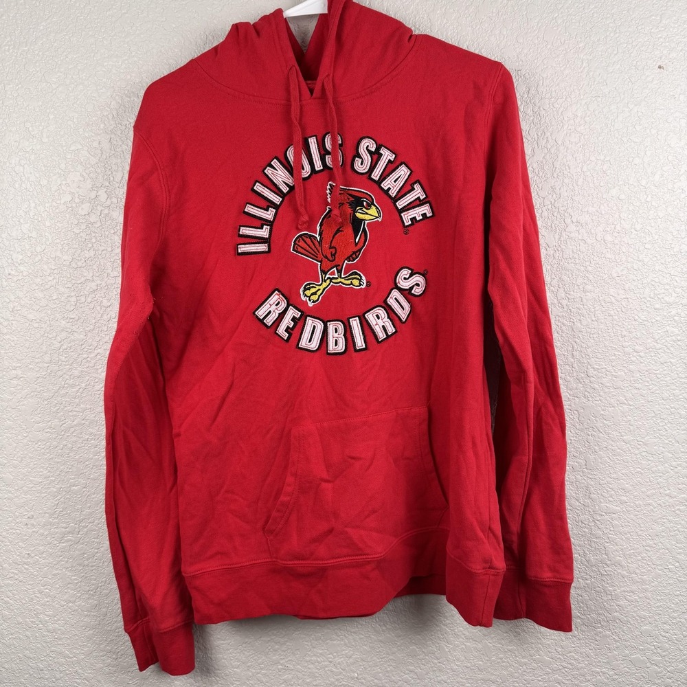 Illinois State Redbirds Hoodie Womens Large Red NCAA College Pullover Sweatshirt